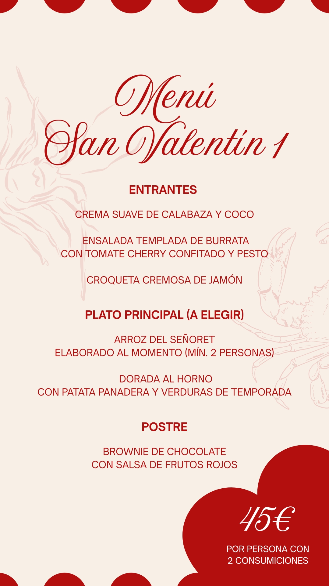 Menu San Valentin